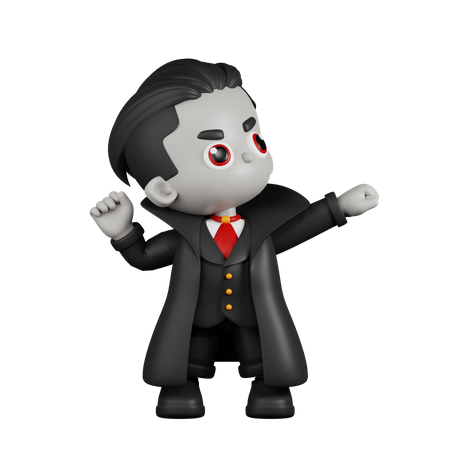 Dracula Vampire Looking Victorious  3D Illustration