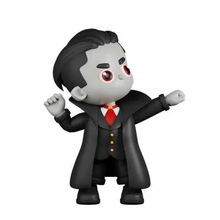 Dracula Vampire Looking Victorious  3D Illustration