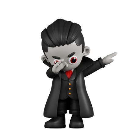 Dracula Vampire montrant DAB  3D Illustration