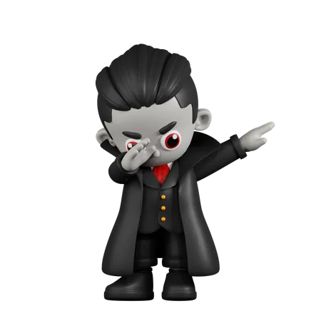 Dracula Vampire montrant DAB  3D Illustration