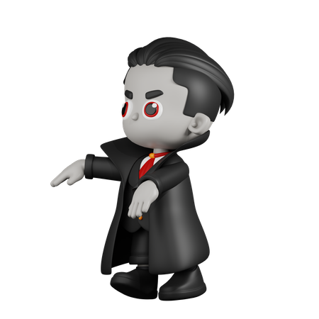 Dracula Vampire montrant effrayant  3D Illustration