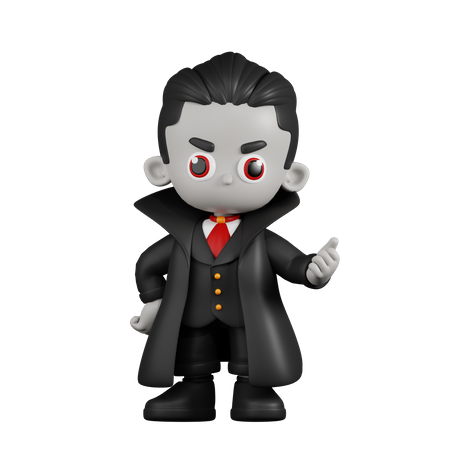 Dracula Vampire Pointing Pointing Next  3D Illustration