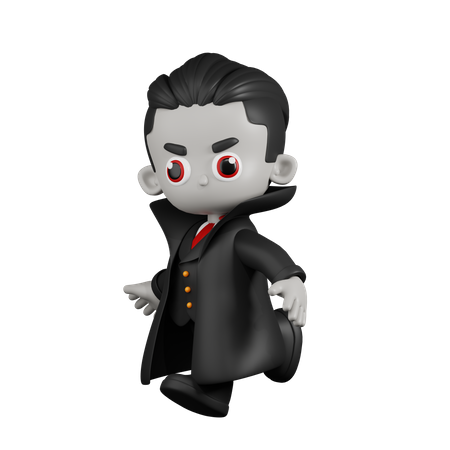 Dracula Vampire Running  3D Illustration
