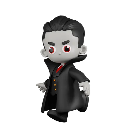 Dracula Vampire Running  3D Illustration