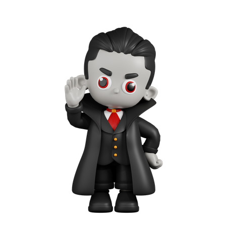 Dracula Vampire Salutation  3D Illustration