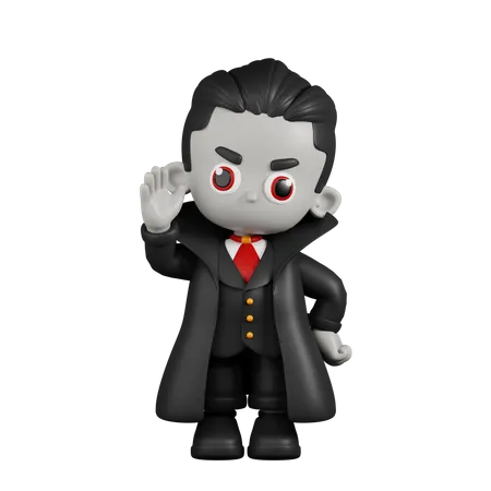 Dracula Vampire Salutation  3D Illustration