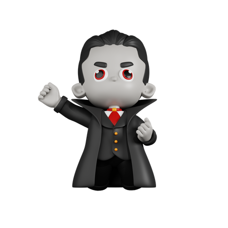 Dracula Vampire Sautant Dans Les Airs  3D Illustration