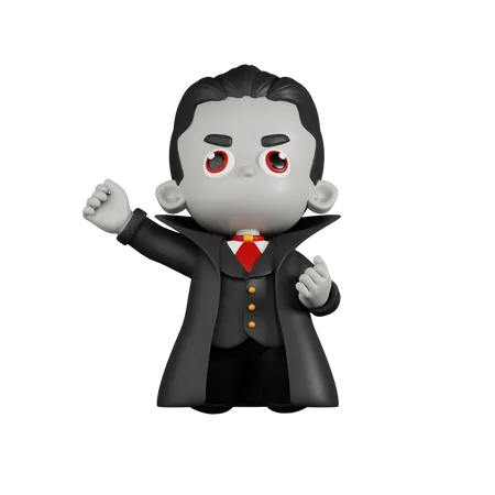 Dracula Vampire Sautant Dans Les Airs  3D Illustration