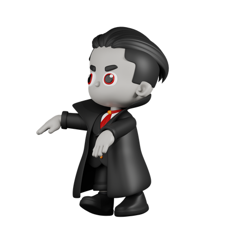 Dracula Vampire Showing Creepy  3D Illustration