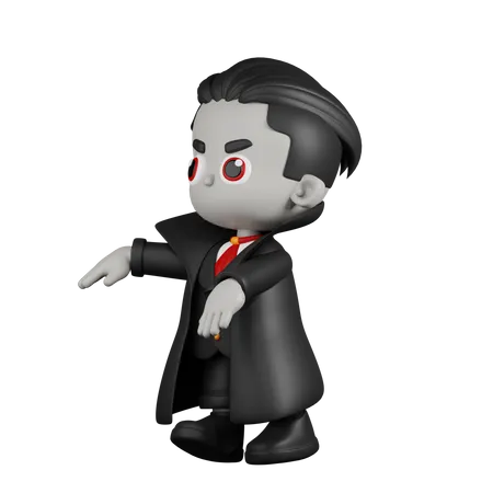 Dracula Vampire Showing Creepy  3D Illustration
