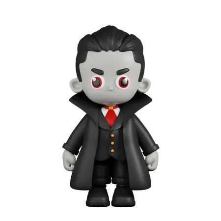 Dracula Vampire Standing  3D Illustration