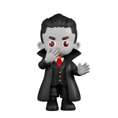 Dracula Vampire surpris  3D Illustration