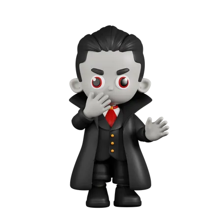 Dracula Vampire Surprised  3D Illustration