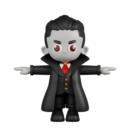 Dracula Vampire T Pose  3D Illustration