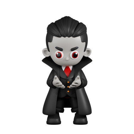 Dracula Vampire tenant quelque chose  3D Illustration