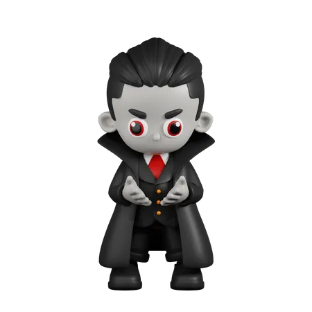 Dracula Vampire tenant quelque chose  3D Illustration