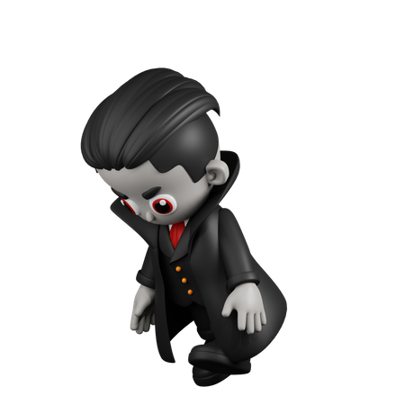 Dracula Vampire Tired Walk  3D Illustration