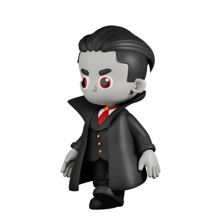Dracula Vampire Walking  3D Illustration