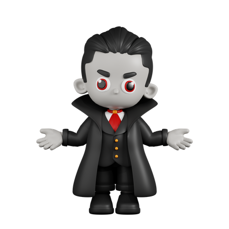 Drácula Vampiro Fazendo Sem Idéia  3D Illustration