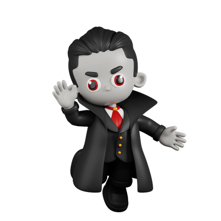 Drácula Vampiro Feliz  3D Illustration