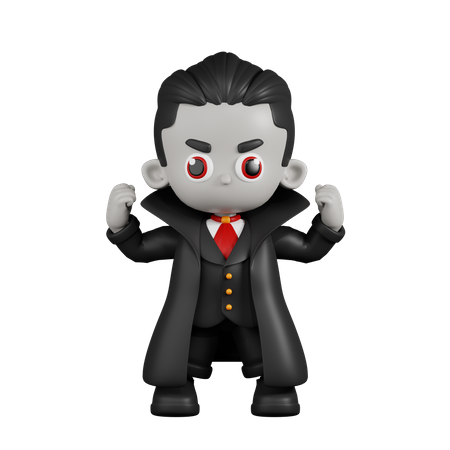 Vampiro Drácula luciendo fuerte  3D Illustration