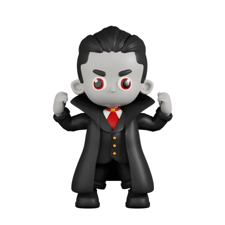 Vampiro Drácula parecendo forte  3D Illustration