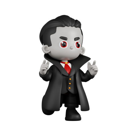 Drácula Vampiro se sentindo feliz  3D Illustration