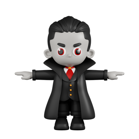 Pose de Drácula Vampiro T  3D Illustration
