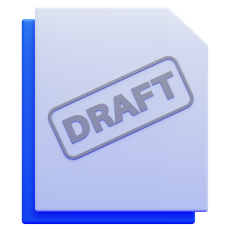 Draft Document  3D Icon