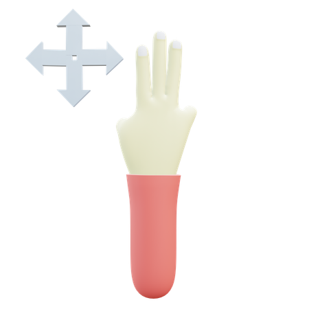 Drag Finger Gesture  3D Icon