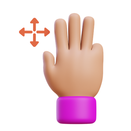 드래그 핸드 제스처  3D Icon