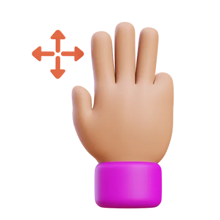 드래그 핸드 제스처  3D Icon