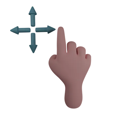 Drag Hand Gestures  3D Illustration