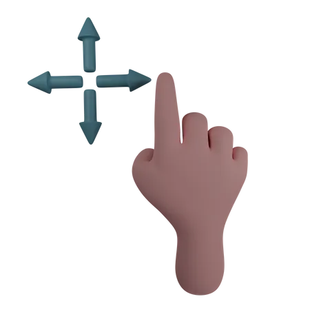 Drag Hand Gestures 3D Illustration