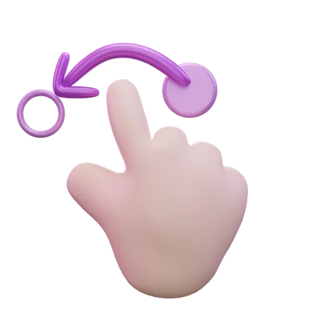 Drag Left Hand Gesture  3D Icon