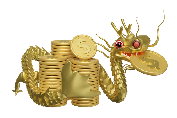 Dragão de Ouro  3D Icon