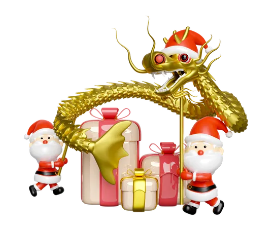 Dragon Dance  3D Illustration