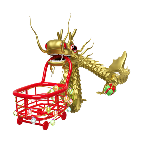 Dragón Dorado  3D Illustration