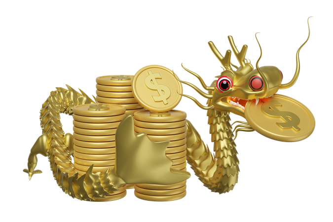 Dragón Dorado  3D Icon