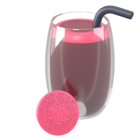 Dragon Fruit Juice 3D Icon