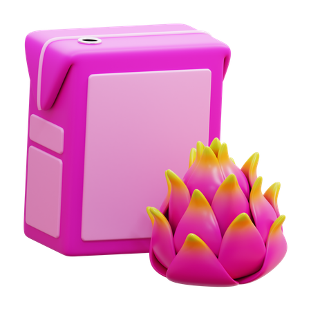 Dragon Fruit Juice Box  3D Icon