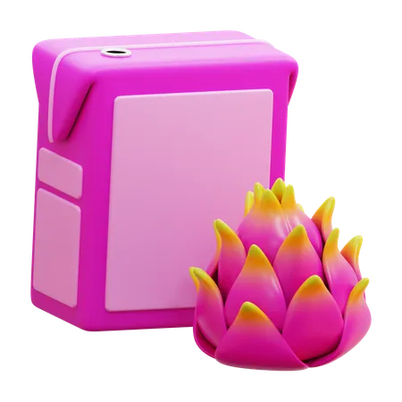 Dragon Fruit Juice Box  3D Icon