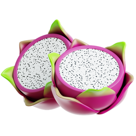 Dragon Fruit Sliced  3D Icon