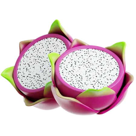 Dragon Fruit Sliced  3D Icon