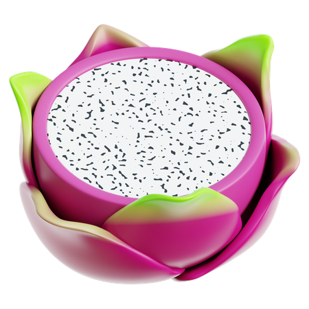 Dragon Fruit Sliced  3D Icon