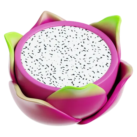 Dragon Fruit Sliced  3D Icon