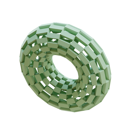 Drahtgitter-Donut  3D Illustration