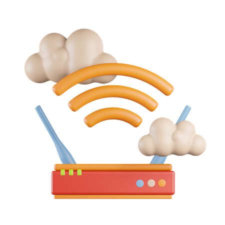 Drahtlose Cloud  3D Icon