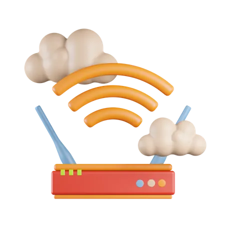 Drahtlose Cloud  3D Icon