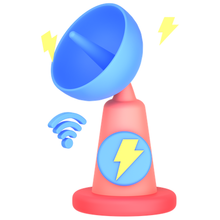 Drahtloser Satellit  3D Icon